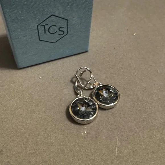 Touchstone Crystal LuLu Earrings, Silver Night - Picture 1 of 1